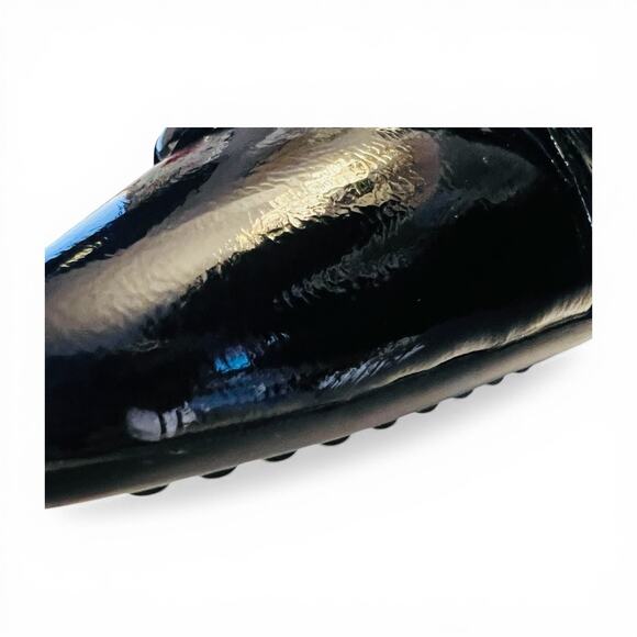 The Flexx Raven Black Patent Leather Pointed Ballet Flats Bit Detail Size 38 - Picture 4 of 8